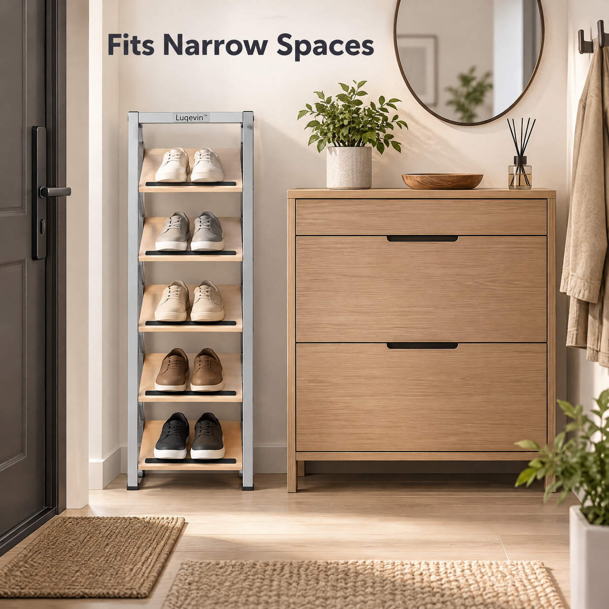 Luqevin™ SlimStep Multi-Tier Narrow Shoe Storage Rack image 6