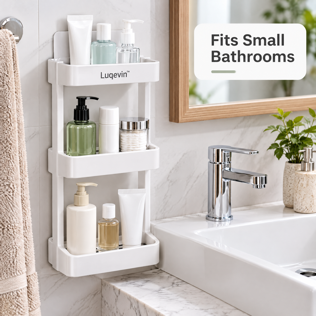 Luqevin™ BathLift No-Drill Multi-Tier Bathroom Shelves image 6