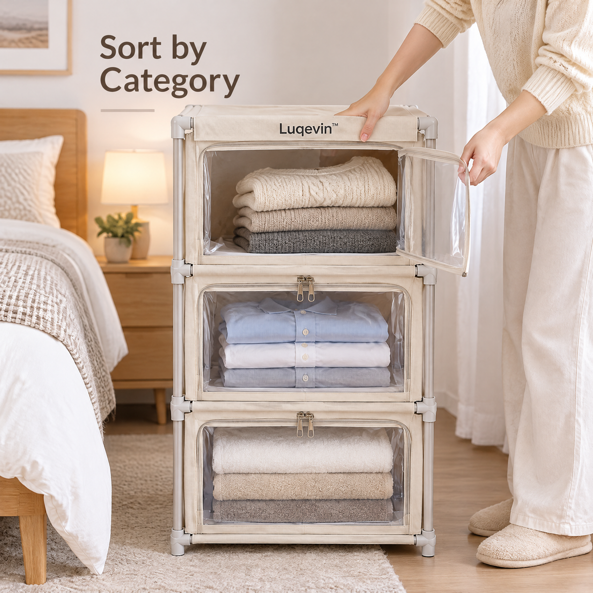 Luqevin™ FoldNest Multi-Tier Foldable Clothing Storage Boxes image 3