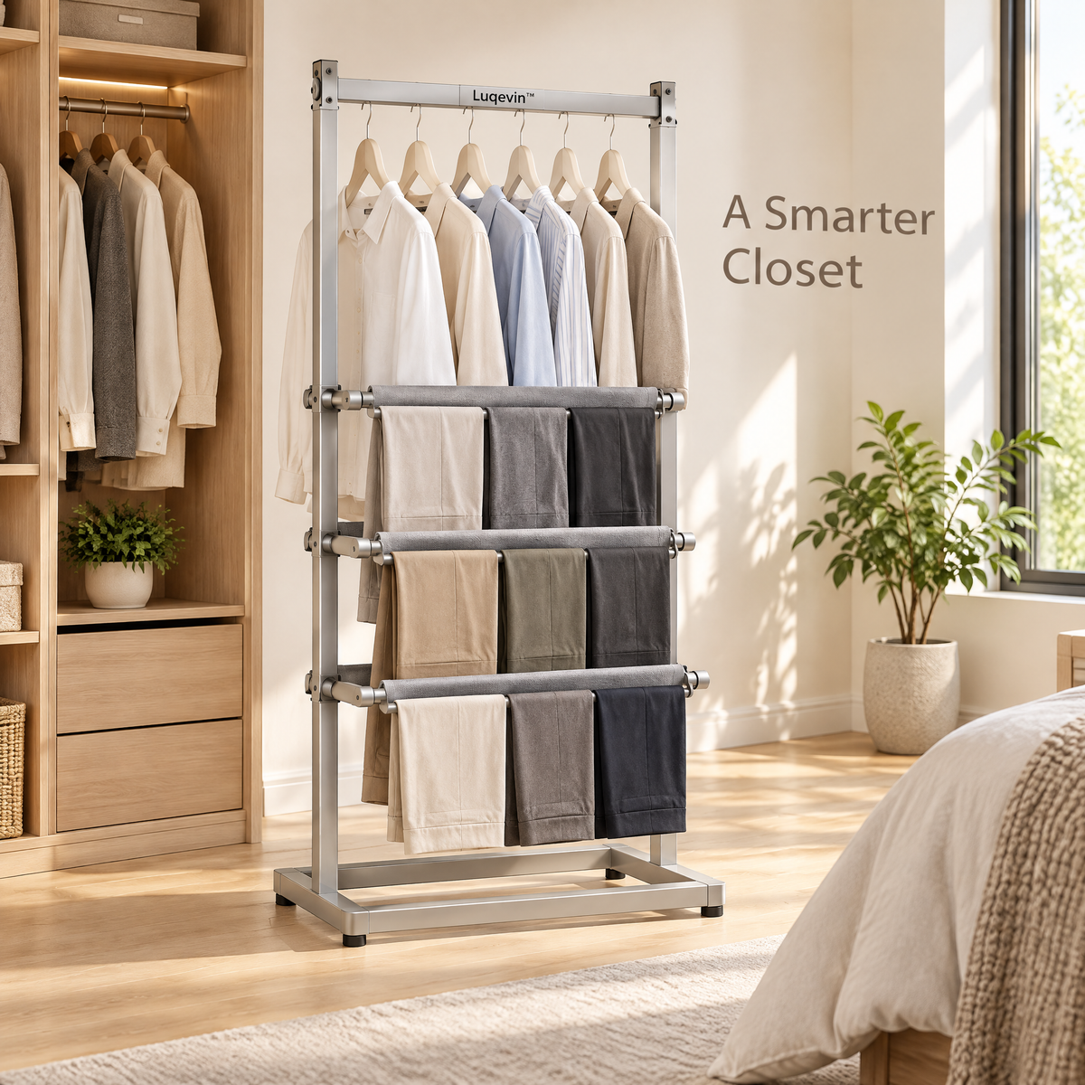 Luqevin™ ClosetFlow Multi-Layer Trouser and Clothes Hanger Set product view