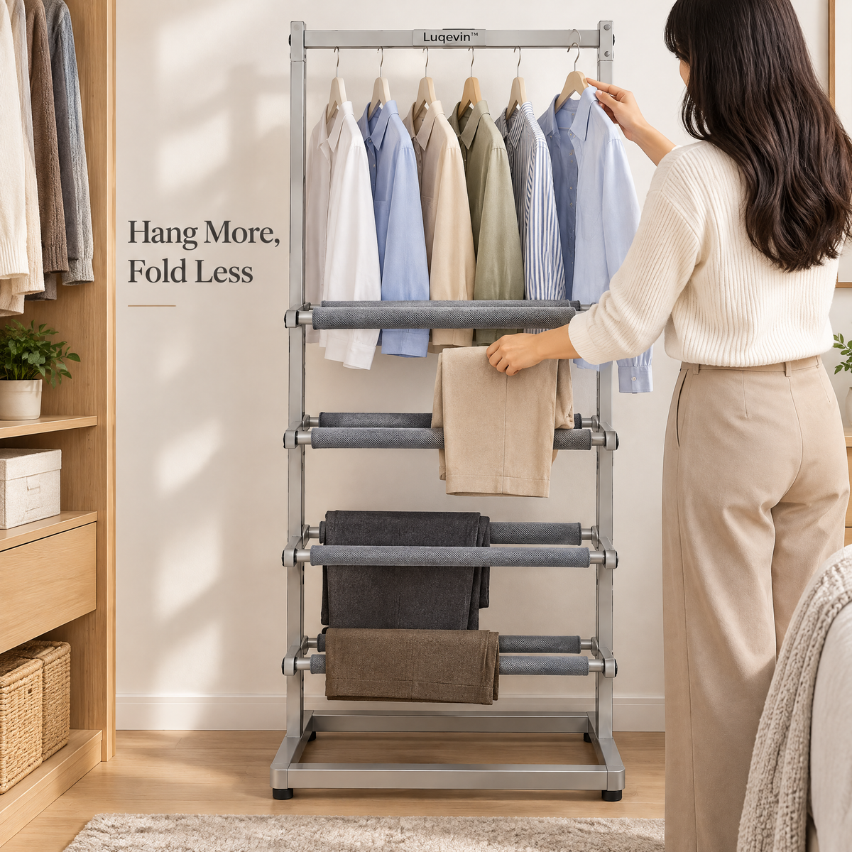 Luqevin™ ClosetFlow Multi-Layer Trouser and Clothes Hanger Set image 3