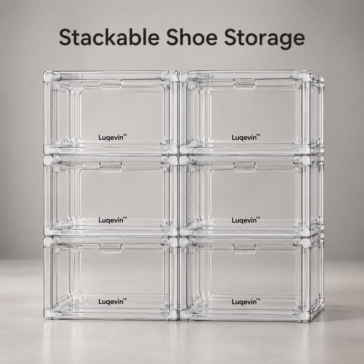 Luqevin™ ShoeView Stackable Transparent Shoe Box Set image 2