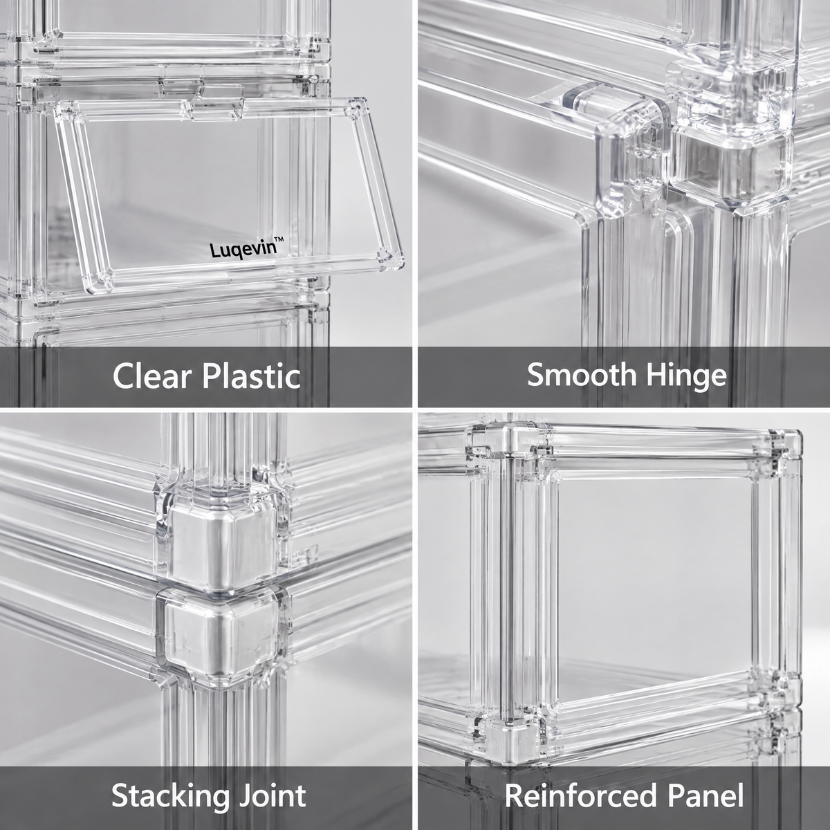 Luqevin™ ShoeView Stackable Transparent Shoe Box Set image 4