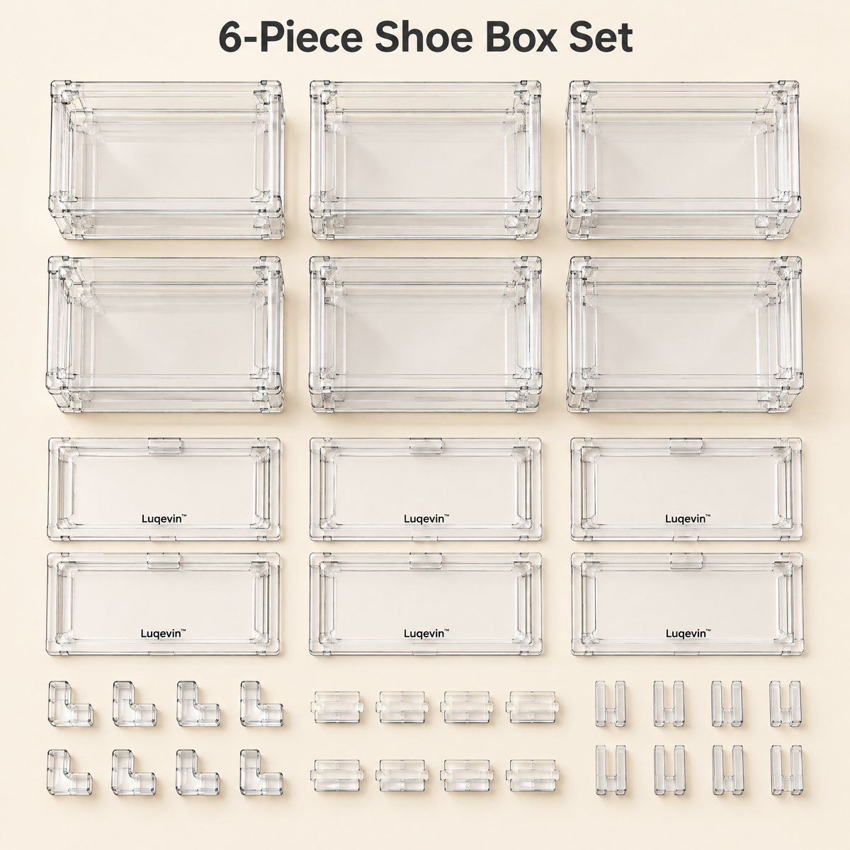 Luqevin™ ShoeView Stackable Transparent Shoe Box Set image 5