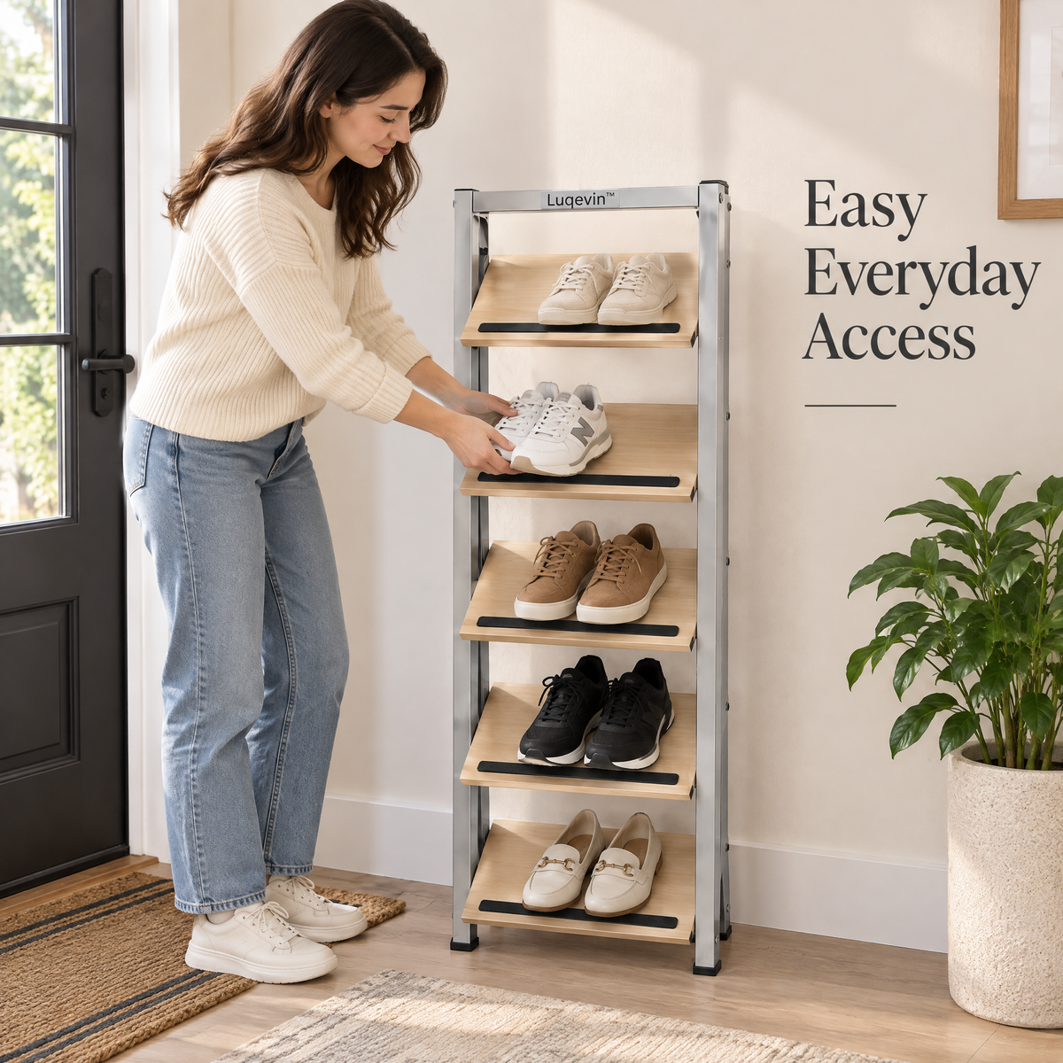 Luqevin™ SlimStep Multi-Tier Narrow Shoe Storage Rack image 3