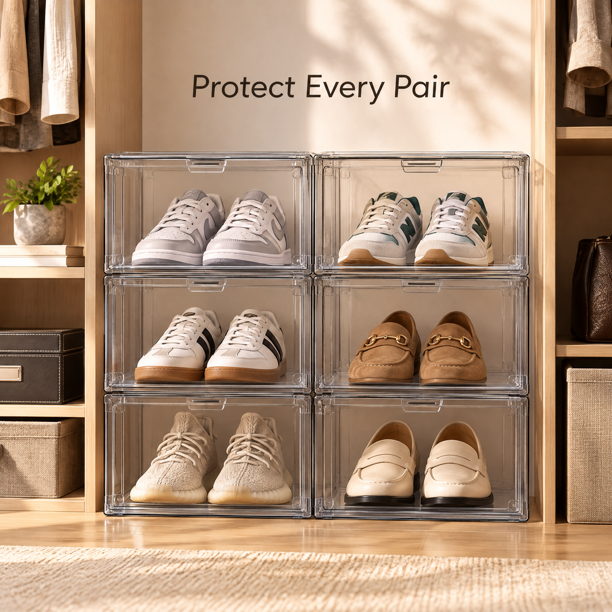 Luqevin™ DustGuard Dustproof Flip-Door Shoe Box Set product view