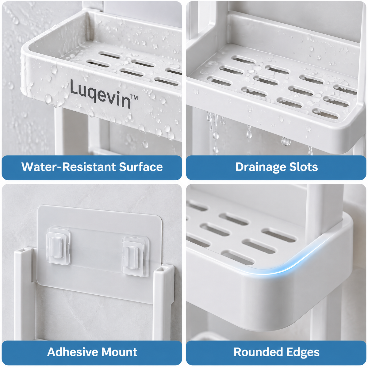 Luqevin™ BathLift No-Drill Multi-Tier Bathroom Shelves image 4