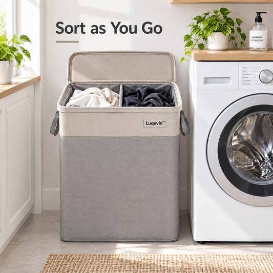 Luqevin™ TwinLaundry Waterproof Divided Laundry Hamper product view