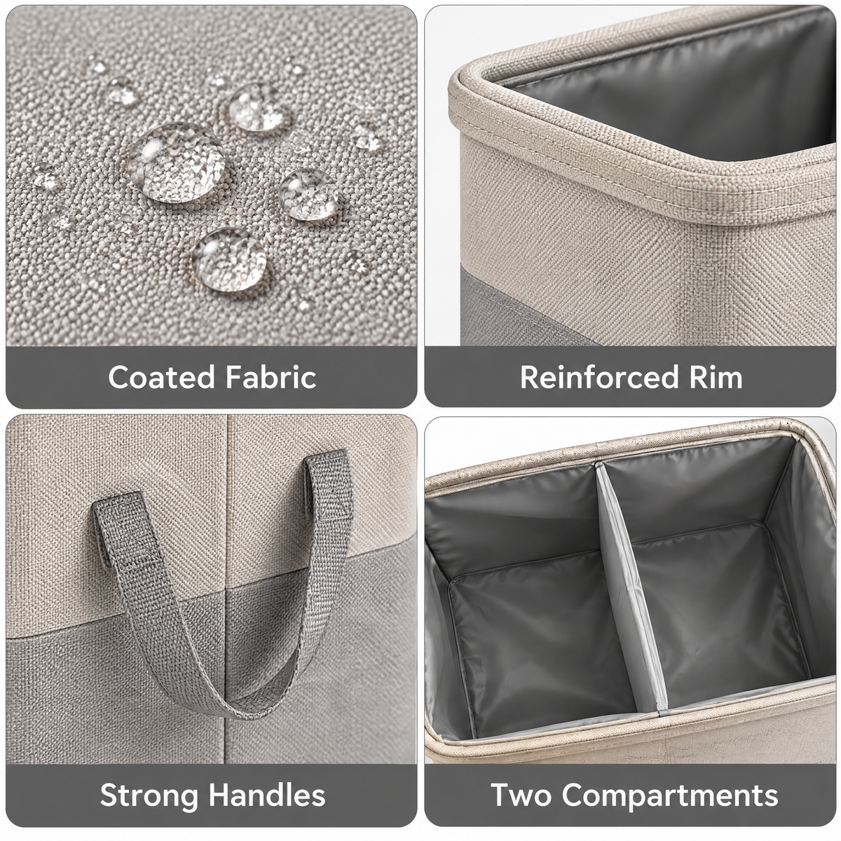 Luqevin™ TwinLaundry Waterproof Divided Laundry Hamper image 4