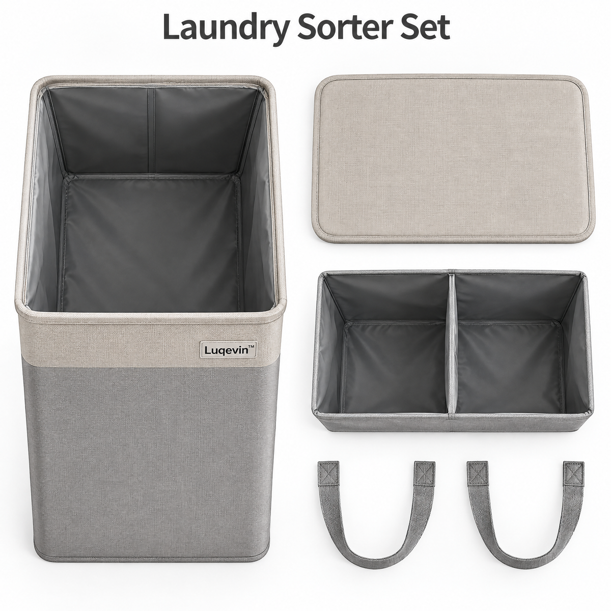 Luqevin™ TwinLaundry Waterproof Divided Laundry Hamper image 5