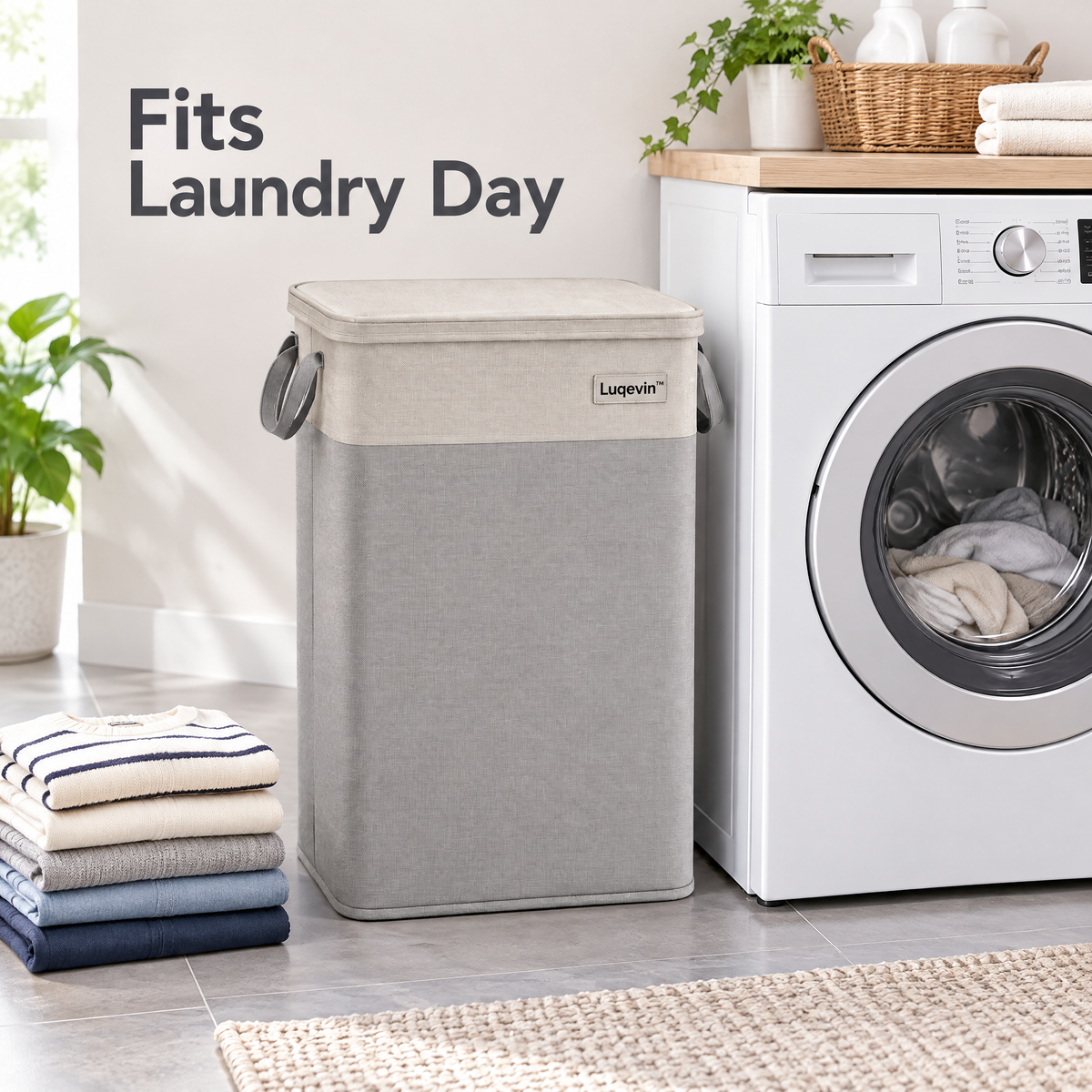 Luqevin™ TwinLaundry Waterproof Divided Laundry Hamper image 6