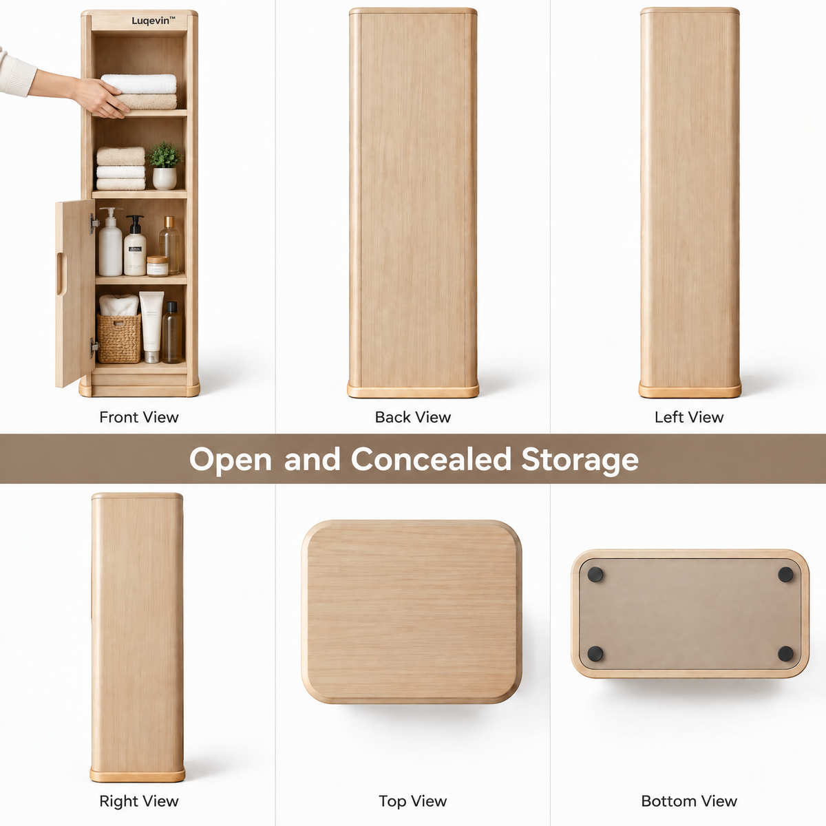 Luqevin™ BathTower Freestanding Bathroom Storage Cabinet image 3