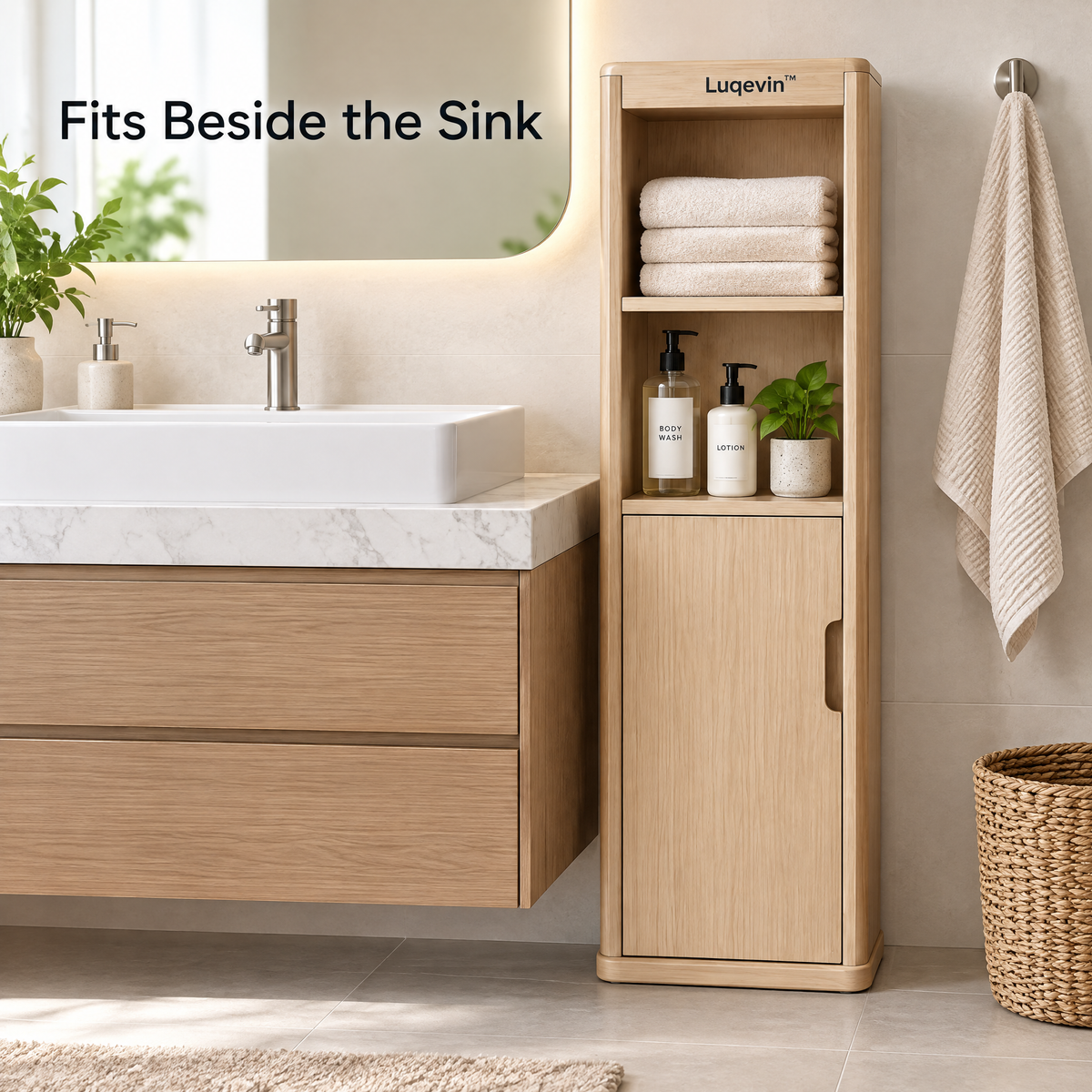 Luqevin™ BathTower Freestanding Bathroom Storage Cabinet image 6