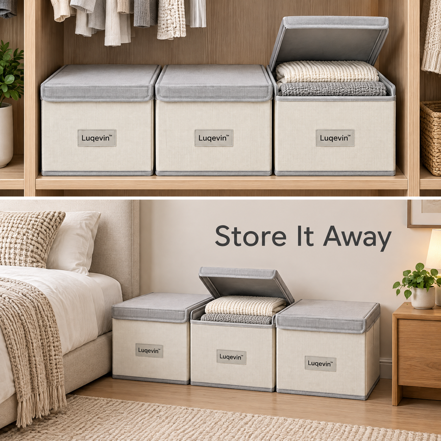 Luqevin™ LidFold Lidded Foldable Storage Box Set product view