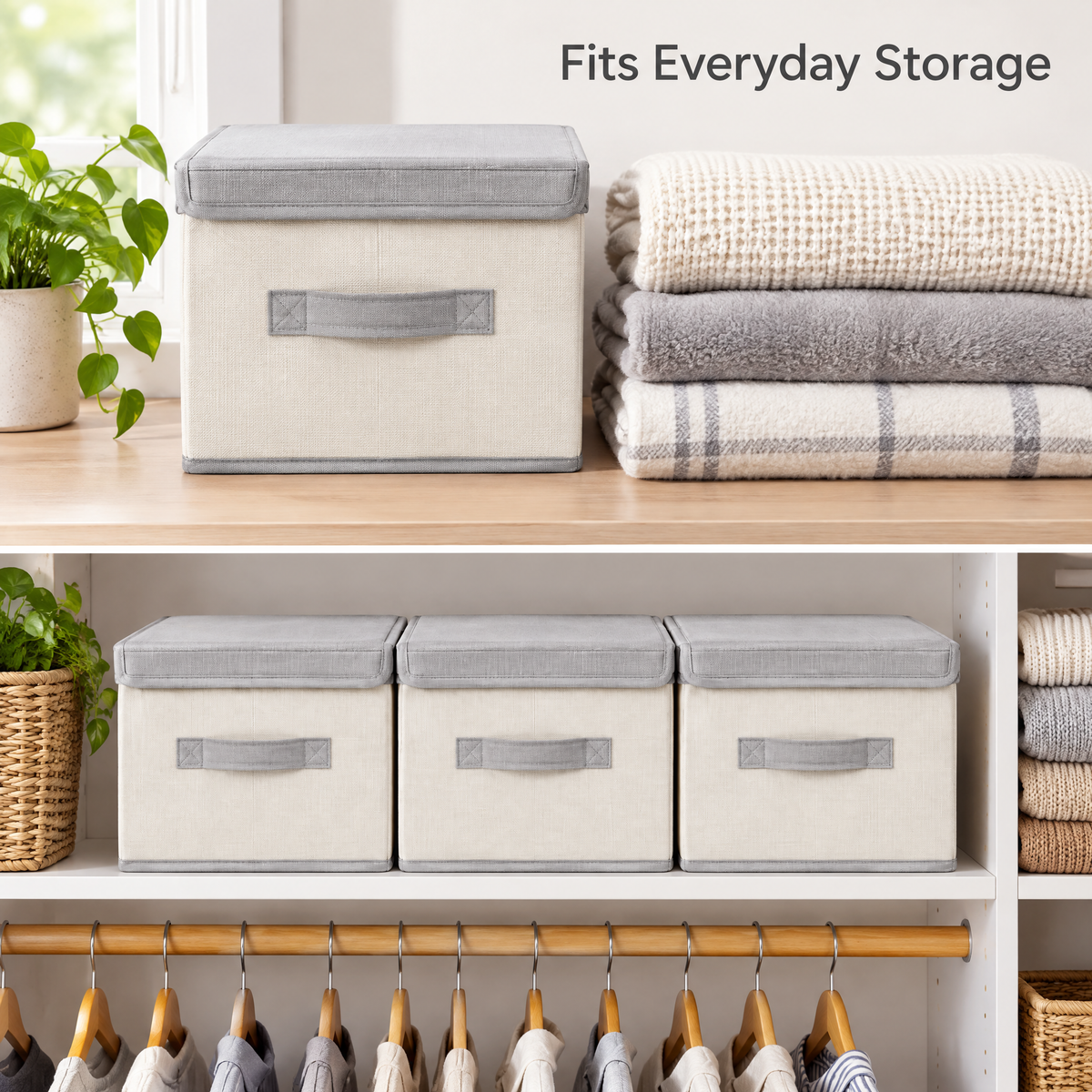 Luqevin™ LidFold Lidded Foldable Storage Box Set image 6