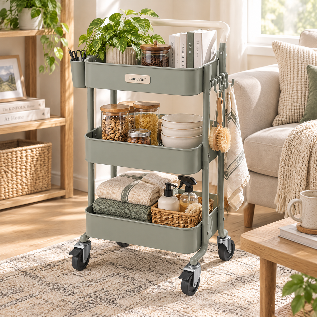 Luqevin™ MoveEase Multi-Tier Rolling Utility Cart product view