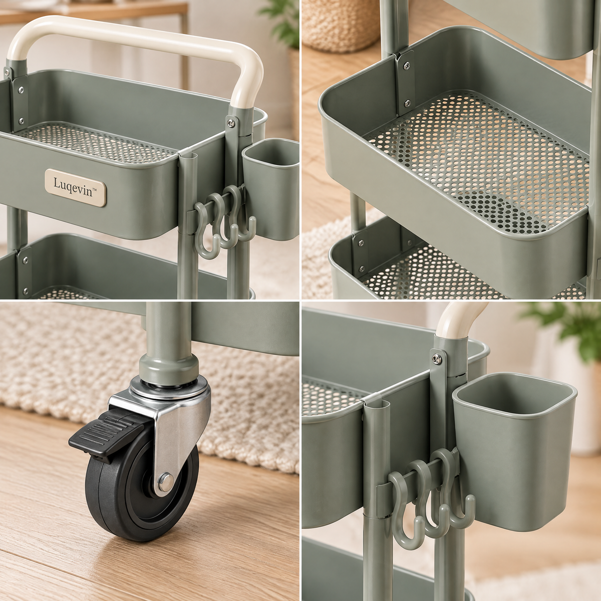 Luqevin™ MoveEase Multi-Tier Rolling Utility Cart image 4