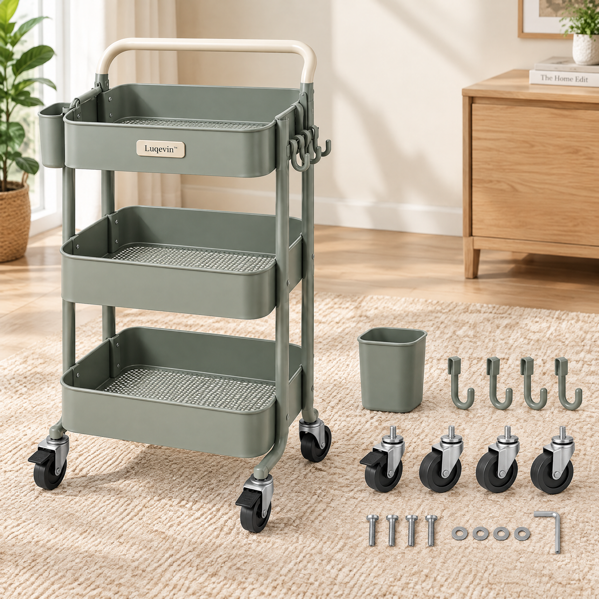 Luqevin™ MoveEase Multi-Tier Rolling Utility Cart image 5