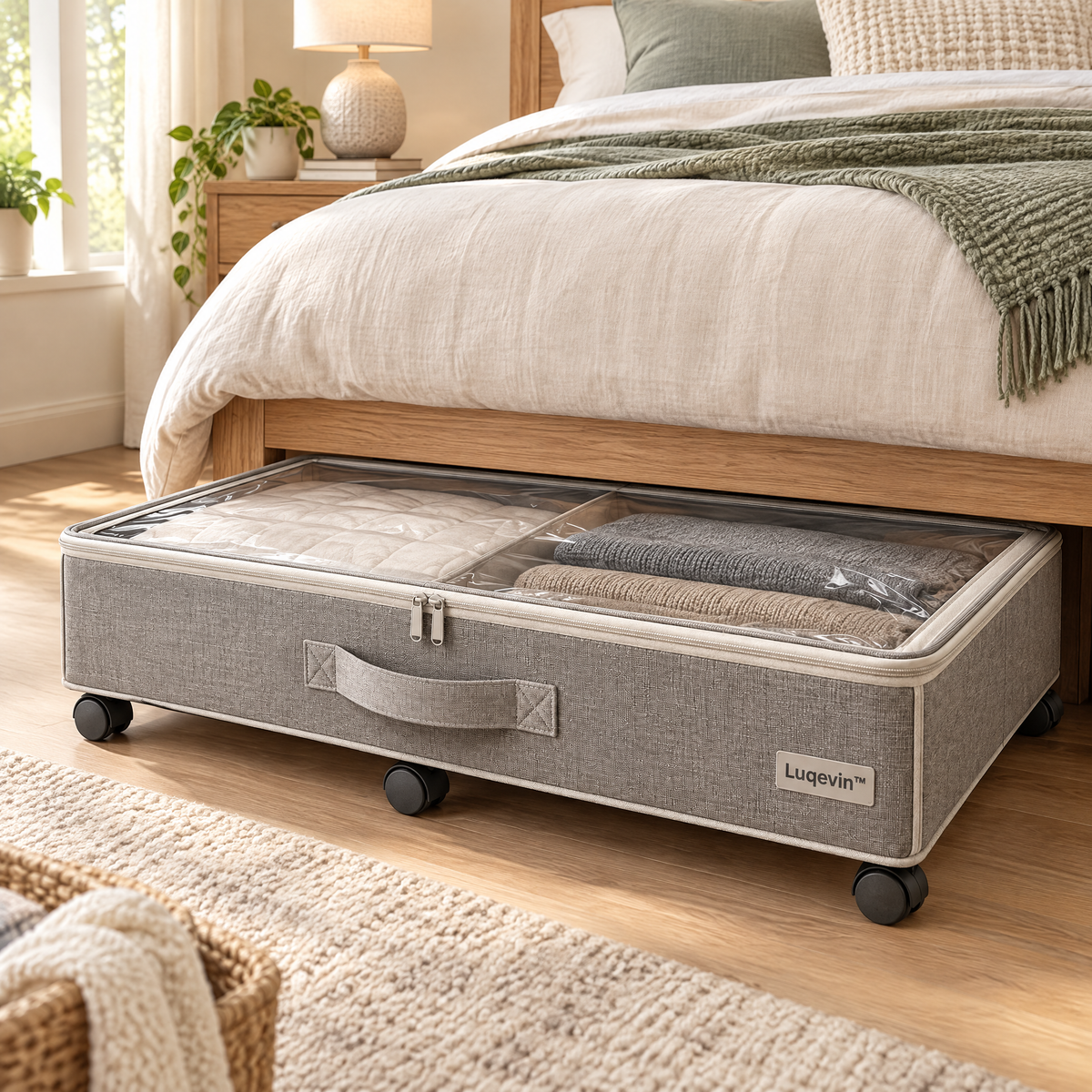 Luqevin™ RollUnder Large-Capacity Wheeled Under-Bed Storage Box product view