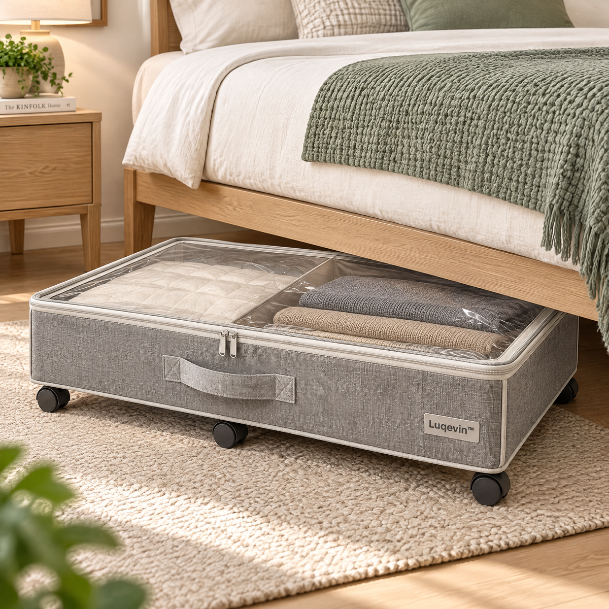 Luqevin™ RollUnder Large-Capacity Wheeled Under-Bed Storage Box image 2