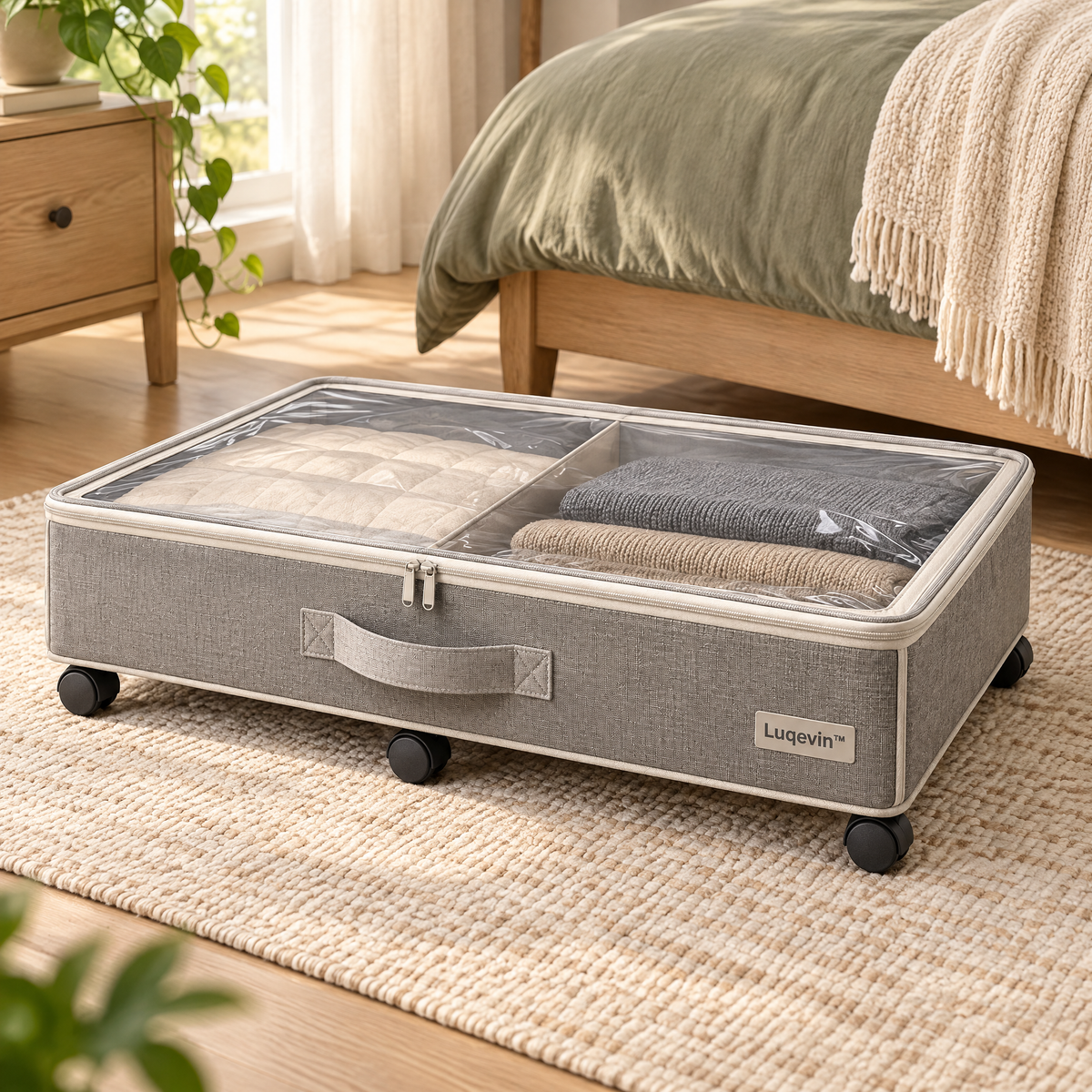 Luqevin™ RollUnder Large-Capacity Wheeled Under-Bed Storage Box image 5