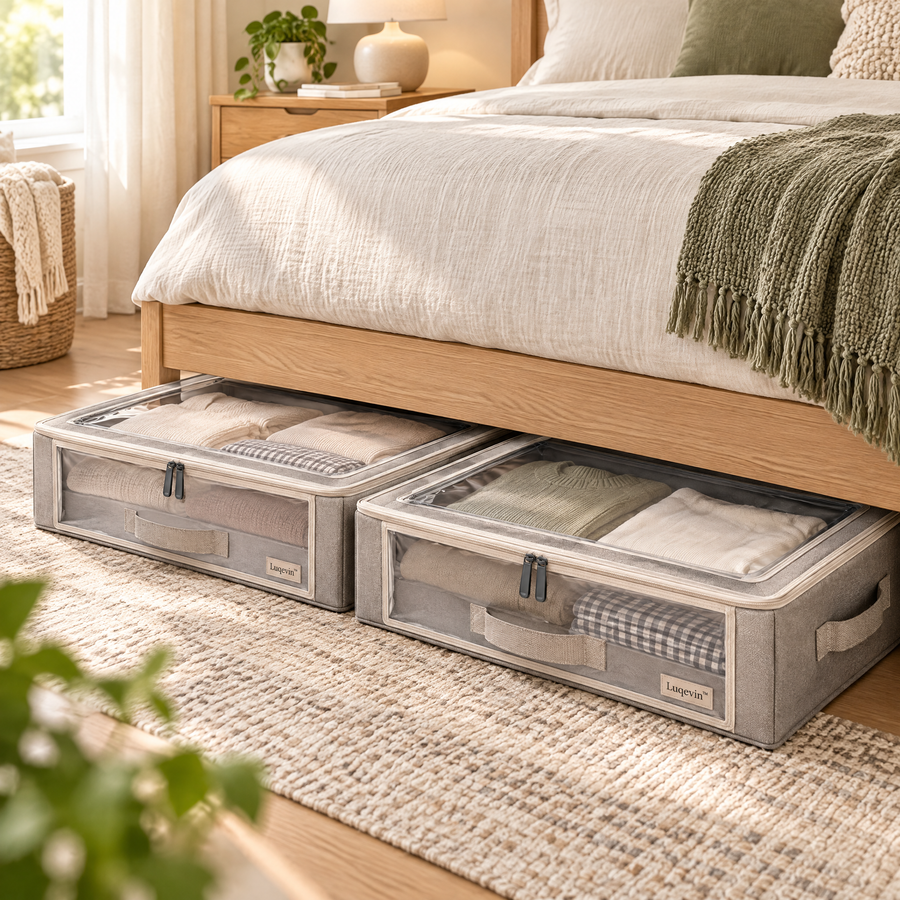 Luqevin™ ViewFold Windowed Foldable Under-Bed Storage Box Set product view