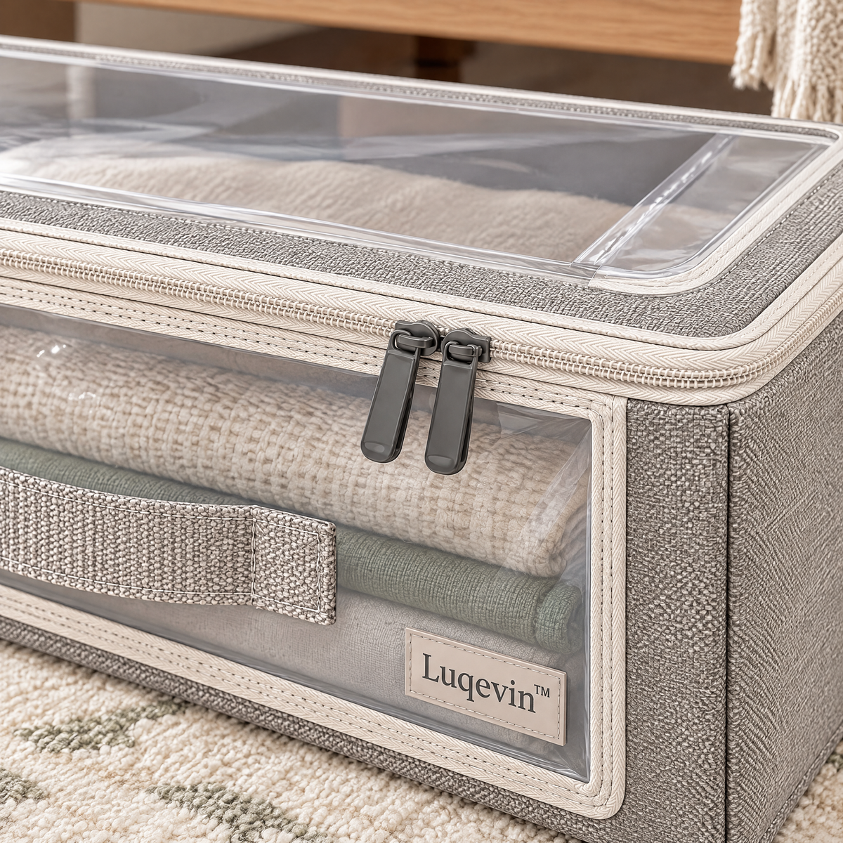 Luqevin™ ViewFold Windowed Foldable Under-Bed Storage Box Set image 4